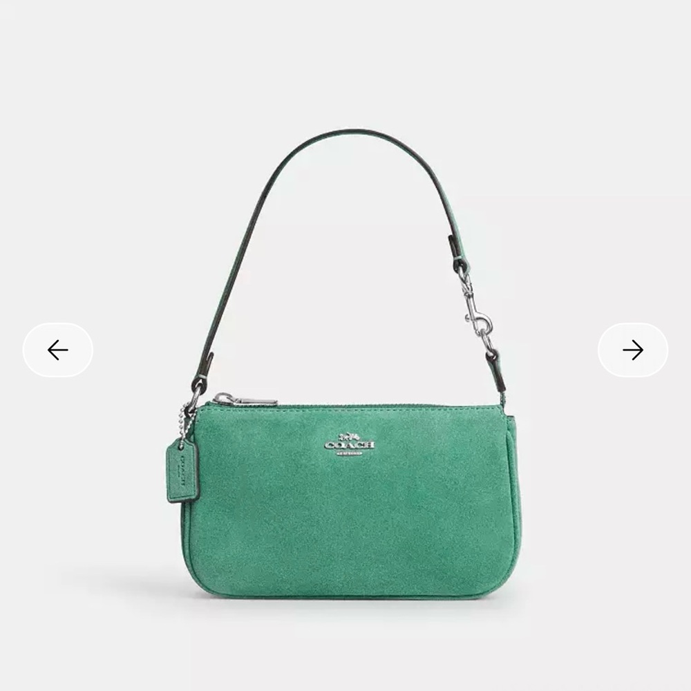 NWT Coach Nolita 19 Suede Bag Silver Mint Leather Handbag CDN25 Candyshop Green